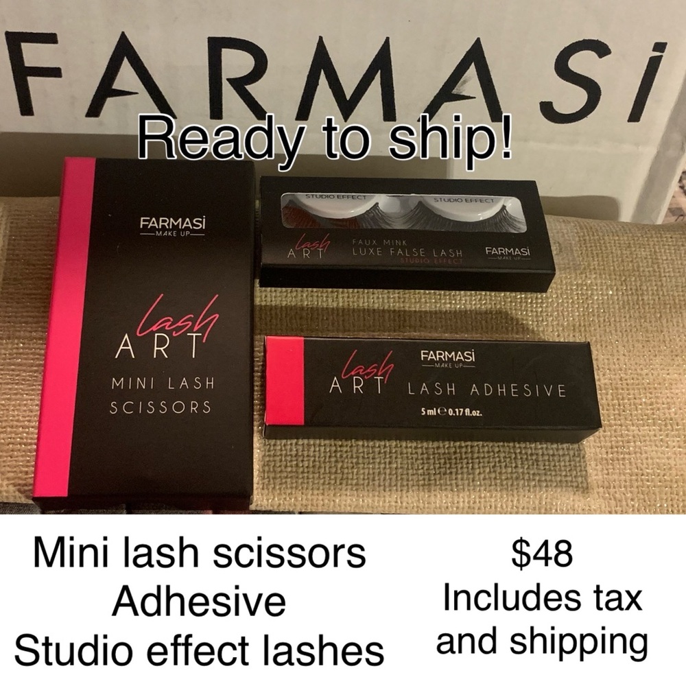 Ready to ship! Lash scissors, adhesive, and false lashes